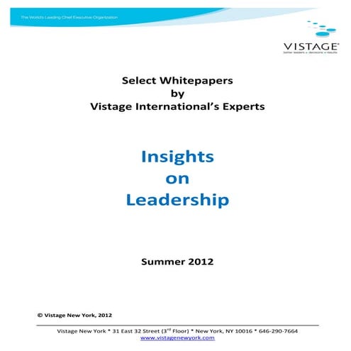 Vistage best of leadership whitepapers
