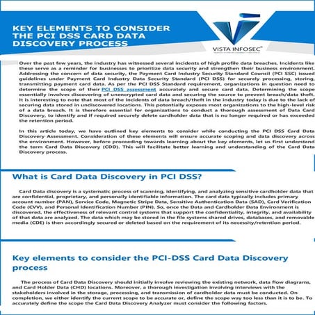 6 Amazing Key Elements To Consider The PCI DSS Card Data Discovery Process