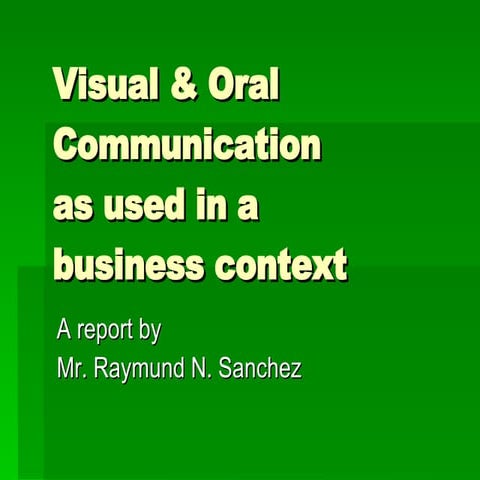 Visual Communication as used in a Business Context