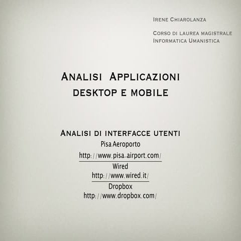 Visual design interfacce - Interface Design