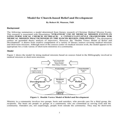 Medical Missions 1:  Visual Model for Christian Relief and Development