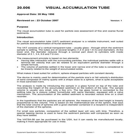 Visual accumulation tube