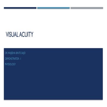 visual acuity : Near, pinhole and color vision | PPTX