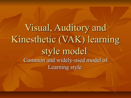 VAK LEARNING STYLE PRESENTATION | PPT