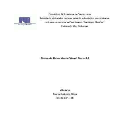 Conexion a Visual Basic 6.0 | PDF