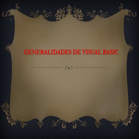 Generalidades de Visual Basic