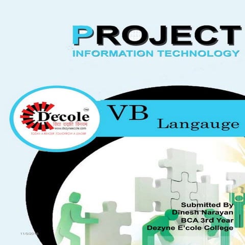 Dinesh Narayan ,Final year BCA ,Dezyne E'cole College