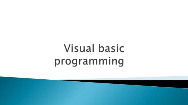 visual basic programming