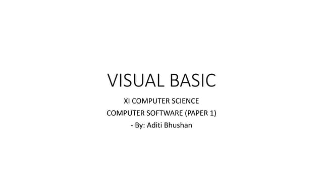 Introduction to Visual basic 6.0