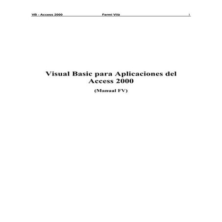 Visual basic con access | PDF