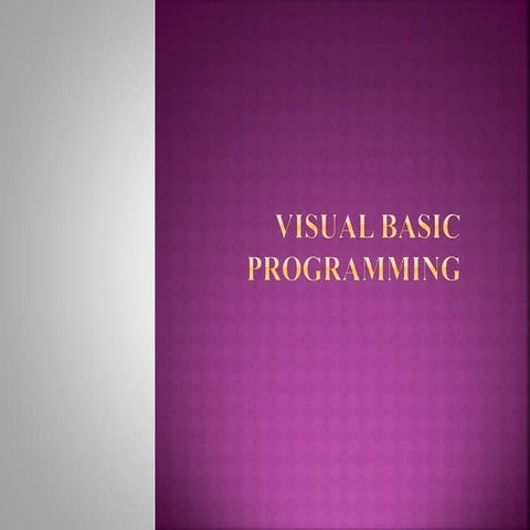 Visual basic programming | PPT | Free Download