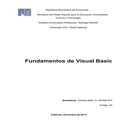Visual basic yanelsy bello