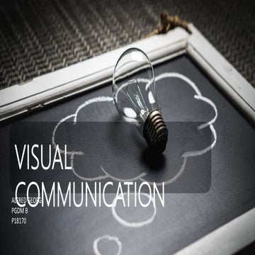 Visual communication- non verbal communication
