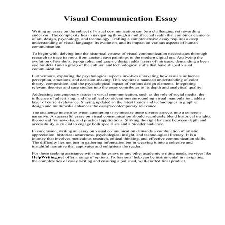 Visual Communication Essay. Cherry Creek High School