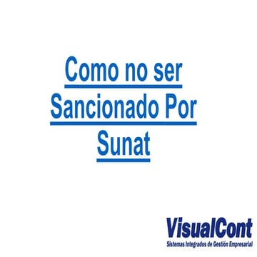 Como no ser sancionado por sunat
