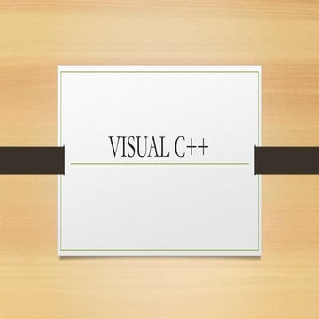 VISUAL C++ | PPT