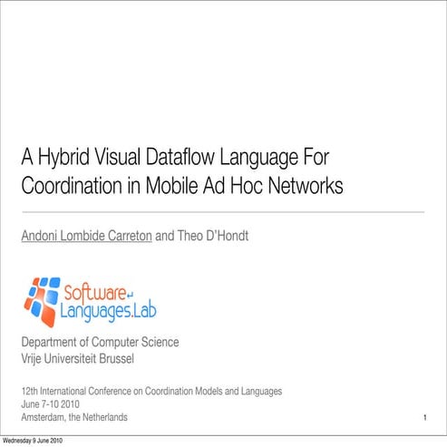 Visual Dataflow Coordination2010