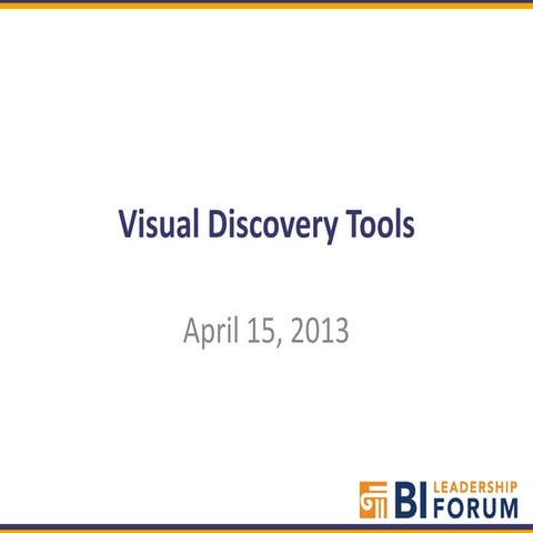 Visual discovery tools