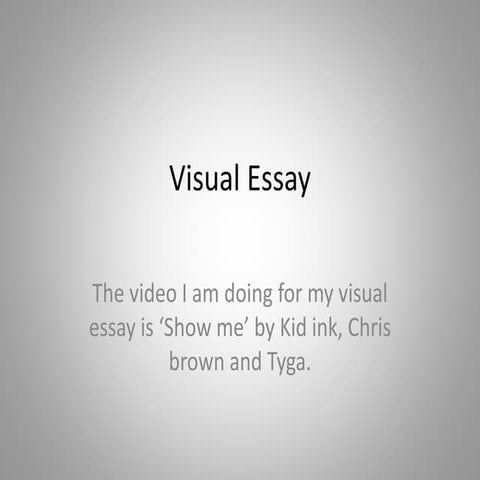 Visual essay for blog