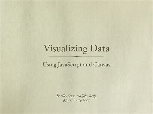 Visualizing Data with JavaScript and Canvas