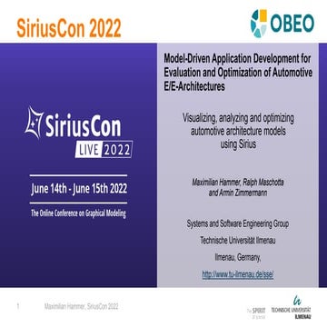 Visualizing, Analyzing and Optimizing Automotive Architecture Models using Si...