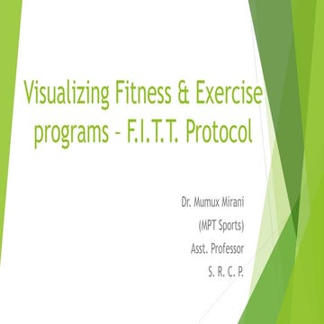 Visualizing fitness & exercise programs - FITT Protocol