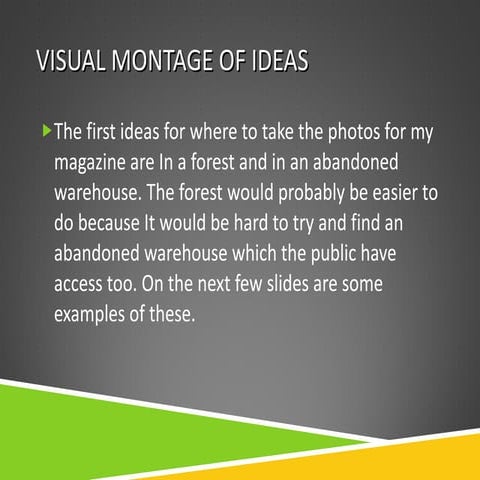 Visual montage of ideas