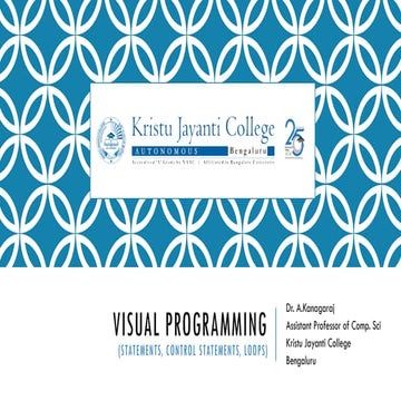 Visual Programming STATEMENTS, CONTROL STATEMENTS | PPTX