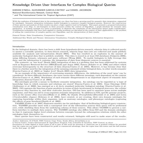 Knowledge Driven User Interfaces for Complex Biological Queries