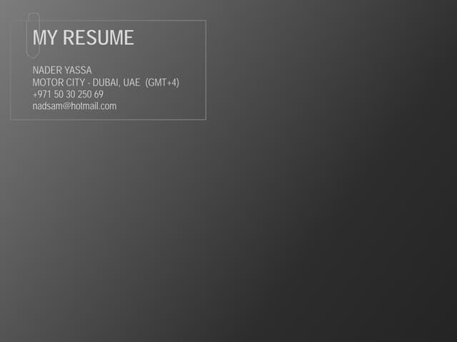 Visual Resume
