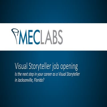 Visual Storyteller Job Opening: Is the next step in your career a Visual Stor...