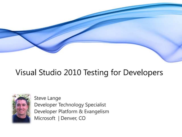 Visual Studio 2010 Testing for Developers