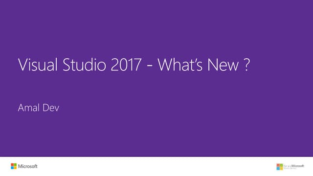 Visual studio 2017   - What's New