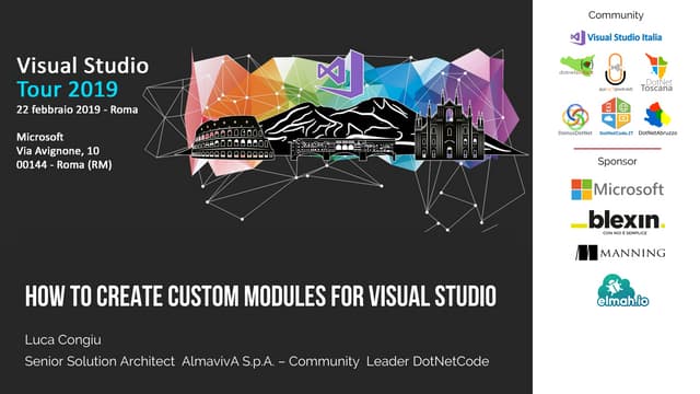 How to create custom modules for Visual Studio