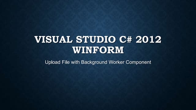 [Winform] Visual studio C# 2012 upload ftp