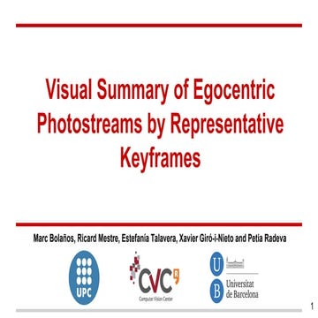 Visual Summary of Egocentric Photostreams by Representative Keyframes