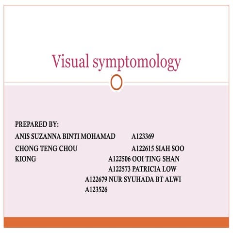 Visual Symptomology from Optometrist Point of View | PPT