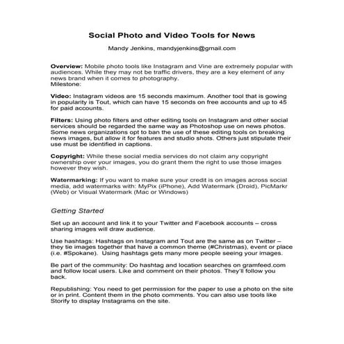 Visual Social Media Tools