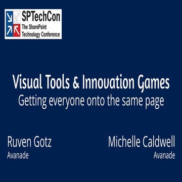 Visual Tools and Innovation Games   Full Day Workshop - SPTech-Con Austin - F...