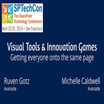 Visual tools and innovation games workshop - SPTechCon - Apr 2014