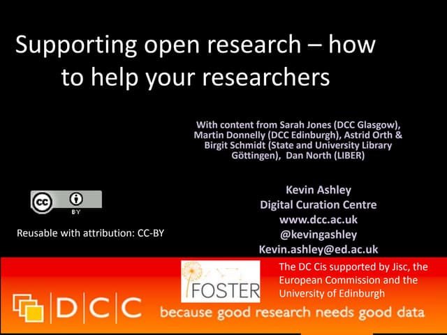 Supporting open research - how to help your researchers - Vitae15