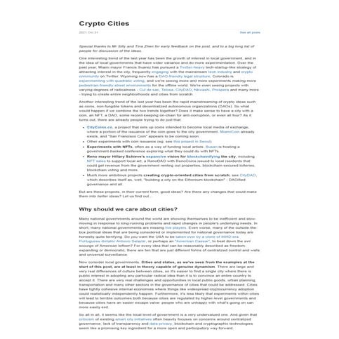 Vitalik Buterin | Crypto Cities