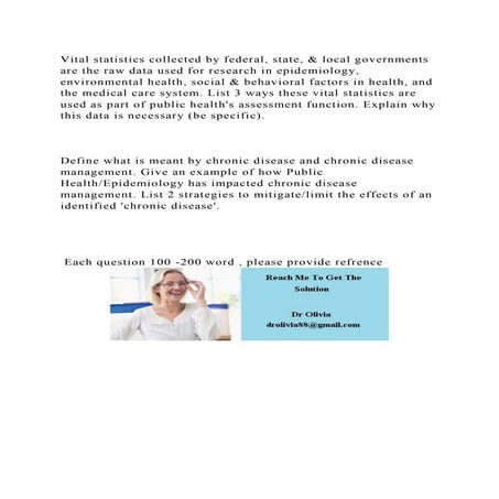 Vital statistics collected by federal, state, & local governments ar.docx