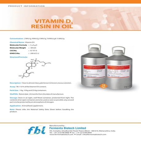 Vitamin d3-cholecalciferol-resin-oil-product-information
