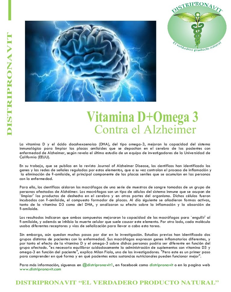 Vitamina d + Omega 3 Contra el Alzheimer