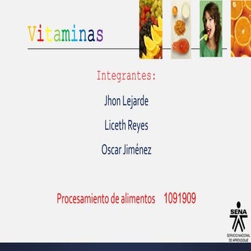 Vitaminas y Tipos de Vitaminas
