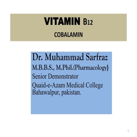 Vitamin B12, COBALAMIN