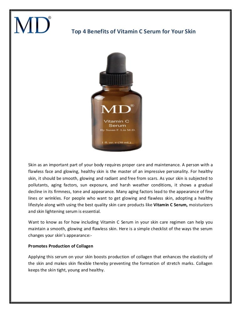 benefits of vitamin c serum on your face