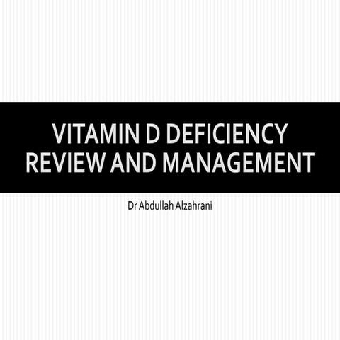 Vitamin d dosing protocol for pediatrics jan 2017