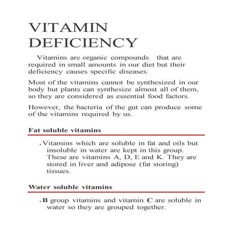 Vitamin deficiencies